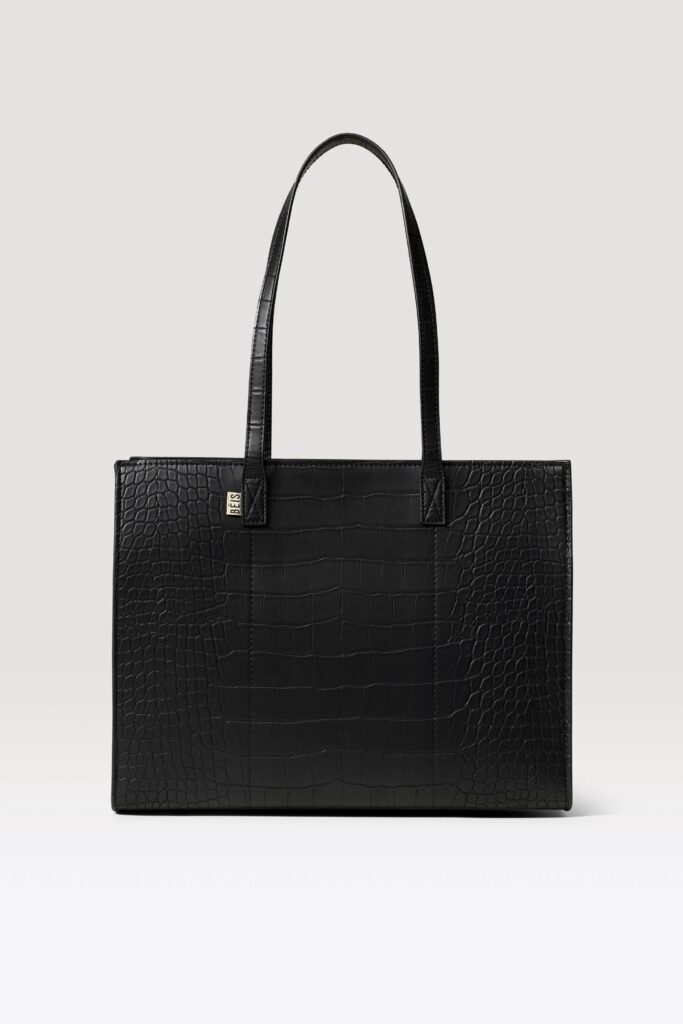 The Work Tote in Black Croc